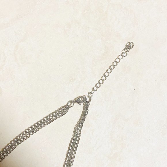 3/$10, Silver Tone Jewelry Set, Mismatched Long Necklace + Drop Earrings - Picture 6 of 8